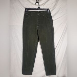 Vintage Wrangler Mom Jeans Size 10 Hi-Rise Hunter Green Cotton Tapered Leg Denim